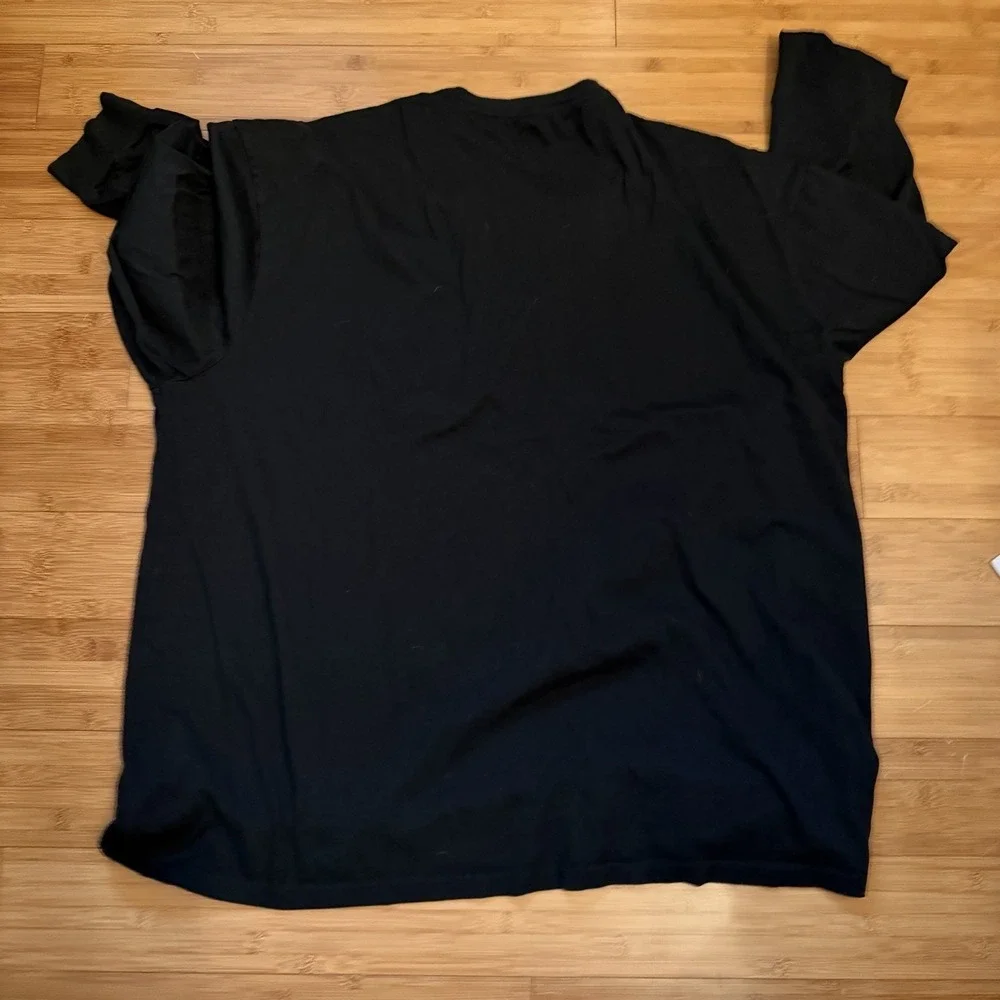 Polo Ralph Lauren Mens 2XB Big Black V Neck Long Sleeve T Shirt Red Pony Logo